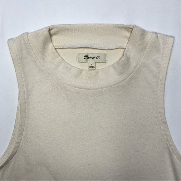 Vintage Madewell Ivory Relaxed Fit Mock Turtleneck Sleeveless Tank Top - Picture 8 of 8